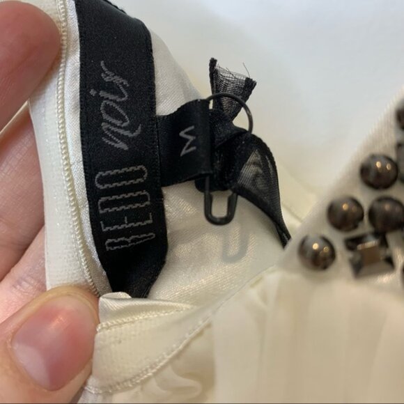 Bedo Noir Ivory Beaded One Strap Flowy Maxi Dress - Picture 5 of 6